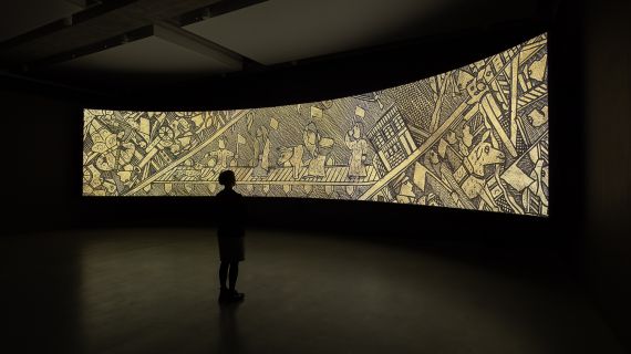 Timelines by Jananne Al-Ani: Install at Towner Eastbourne (photo credit: Rob Harris)